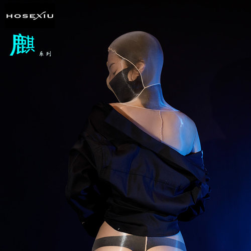 hosexiu【麒】全包拉链全身包裹极光油亮五指塑身连体衣丝袜1D薄 - 图0