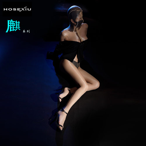 hosexiu【麒】全包拉链全身包裹极光油亮五指塑身连体衣丝袜1D薄 - 图1