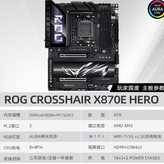 ASUS ROG X870E EXTREME/APEX/HERO/Fubuki Heavy Gunner motherboard supports R9 9950X3D