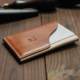 Card bag Italian vegetable tanned leather handmade