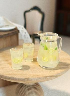 娃娃屋仿真柠檬茶树脂