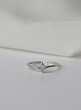 求婚时尚个性风镶钻四芒星戒子