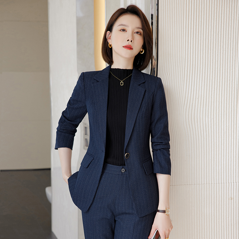 职业正装长袖西服套装女2023年秋季新款高端职场工作服西装两件套 - 图1