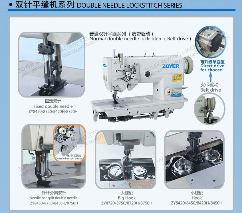 佐屹ZY8722-D3/8752-D3直驱双针自动剪线大旋梭高速平缝机 缝纫机 - 图3