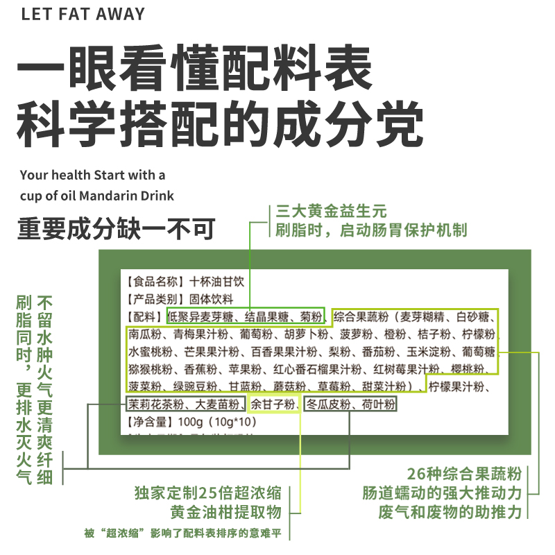 汤家晓食油甘饮人间去油柑油宿脂便火气终结者便捷固体冲饮果蔬粉-图3