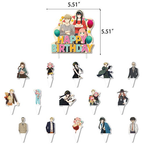 间谍过家家spyxfamily派对装饰横幅拉旗插旗气球套装生日派对用品 - 图1