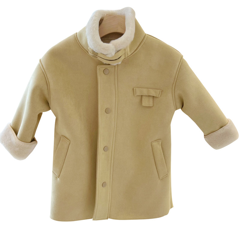 儿童皮毛一体大衣男童棉衣加绒女童皮草外套中长款宝宝秋冬季童装,淘宝优惠券,粉丝福利购,淘宝优惠卷