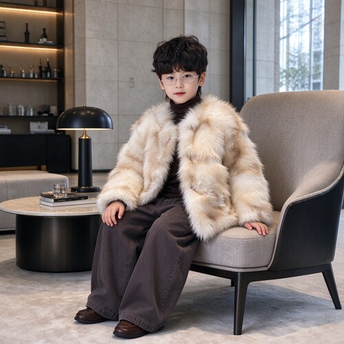 2026新款冬装儿童皮草大衣男童加厚保暖棉衣女孩毛毛外套宝宝上衣 - 图2