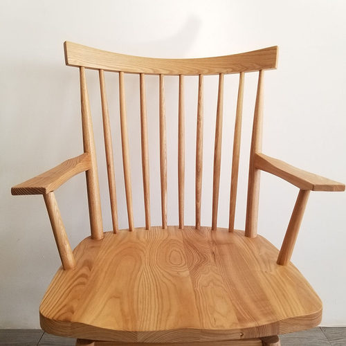 出口日本纯实木转椅餐椅家用扶手书桌椅北欧电脑椅子创意靠背椅子 - 图1