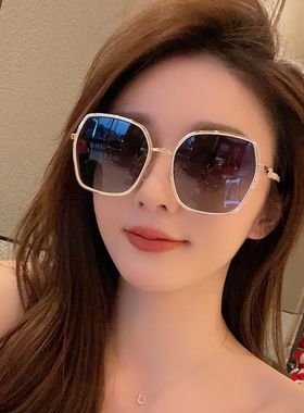2023年新款太阳眼镜女潮高档防晒复古大框太阳镜夏季遮光防紫外线