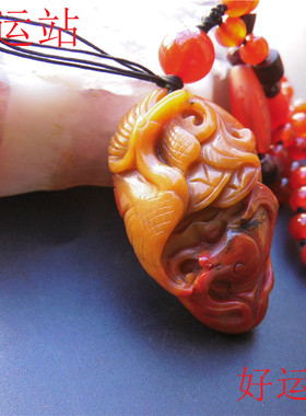 战国红玛瑙仙鹤籽料珠宝首饰吊坠