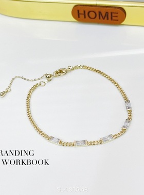 丽银饰品新款气质简约休闲百搭彩色冷淡风手链女潮