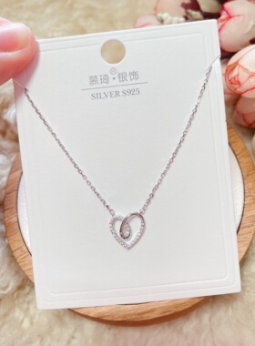 微镶锆石爱心百搭ins潮风银饰