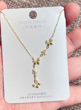 闪亮银饰通体S925纯银珍珠时尚锁骨项链女百搭气质优雅潮101#