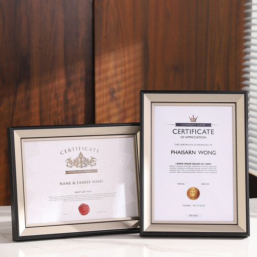 A4证书相框摆台高端授权框奖状荣誉证件书展示框A3营业执照框挂墙 - 图3