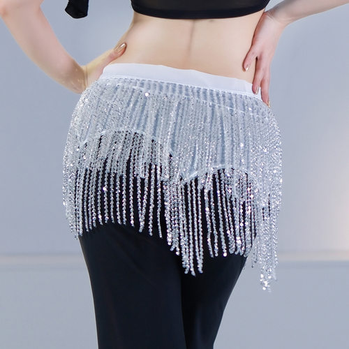 舞娘2025秋冬新款肚皮舞腰链臀巾珠片流苏亮片腰封腰带舞蹈演出 - 图1