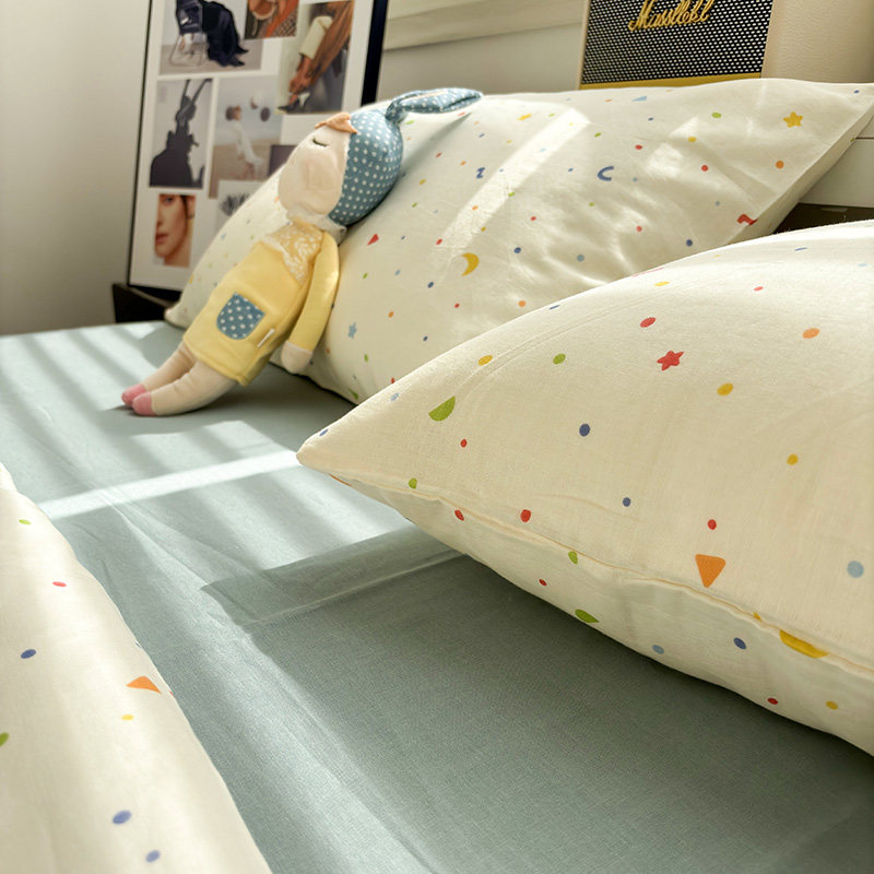 月梦星辰a类床上用品双层纱四件套学生宿舍床单枕套3件套四季可用,淘宝优惠券,粉丝福利购,淘宝优惠卷