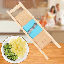 Solid wood mashed potatoes Flower Wipe with fries Slices Wipe Slices of Vegetable Ripples Corrugated Cut with Wavy Knife-Wavy Knife-style Wiper Blades