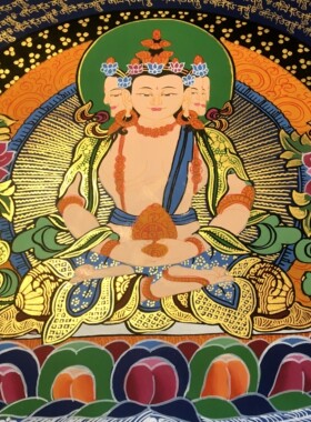 大日如来佛像唐卡 大日如来坛城手绘唐卡客厅玄关唐卡装饰画 生肖