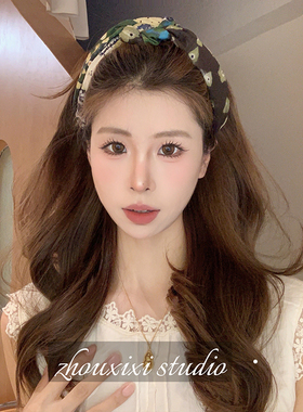 缠绕撞色齿梳发箍女高颅顶