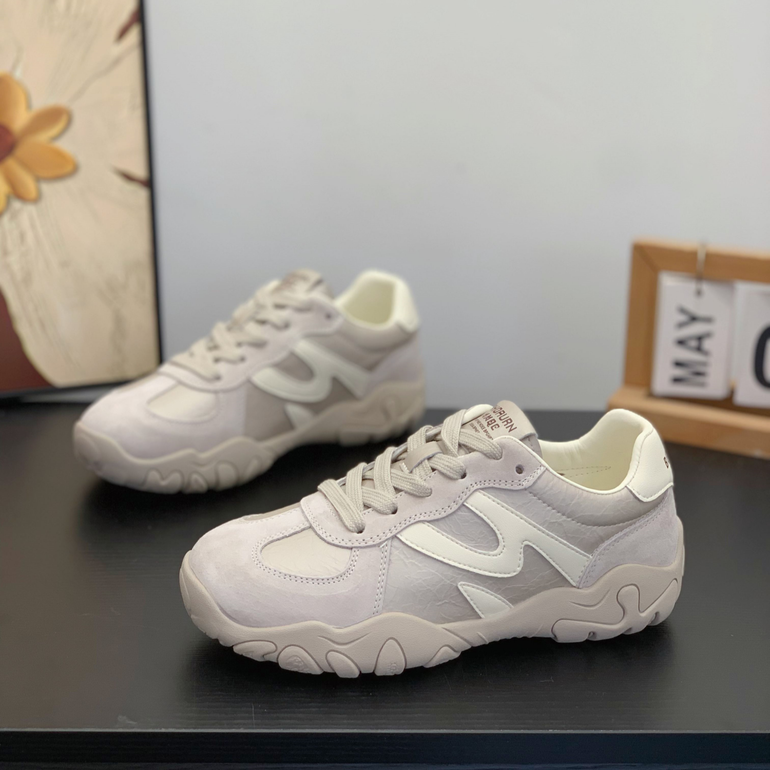 真皮时尚炸街德训鞋女2026春季新款百搭平底阿甘鞋显脚小运动跑鞋,淘宝优惠券,粉丝福利购,淘宝优惠卷