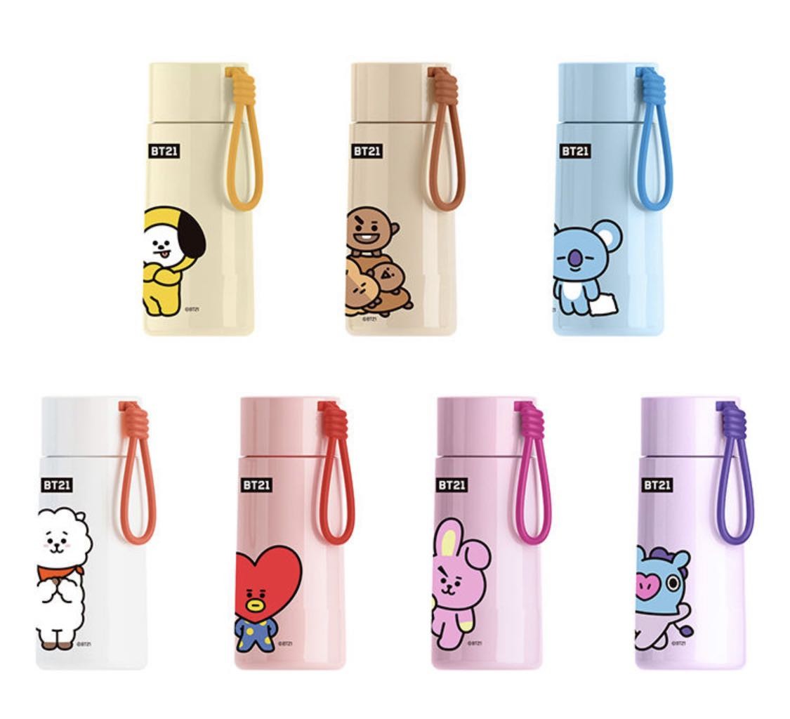 屈臣氏BT21双层玻璃杯子BTS防弹少年团隔热杯水杯茶杯保温杯包邮 - 图0