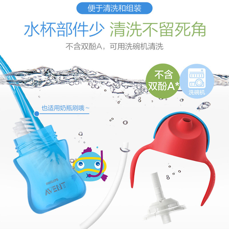 飞利浦新安怡宝宝吸管杯 恐龙杯儿童水杯学饮杯水壶带柄200ml300m,淘宝优惠券,粉丝福利购,淘宝优惠卷