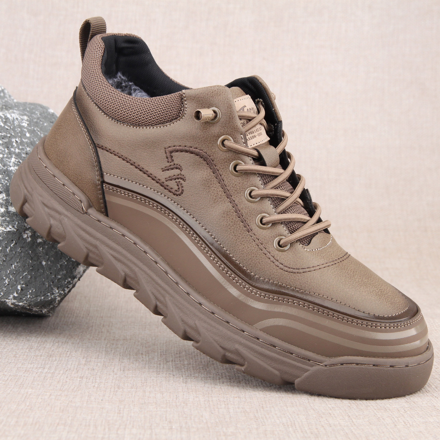 25年冬季新款加绒保暖男棉鞋仿皮面老北京舒适休闲鞋橡胶软底防滑,淘宝优惠券,粉丝福利购,淘宝优惠卷