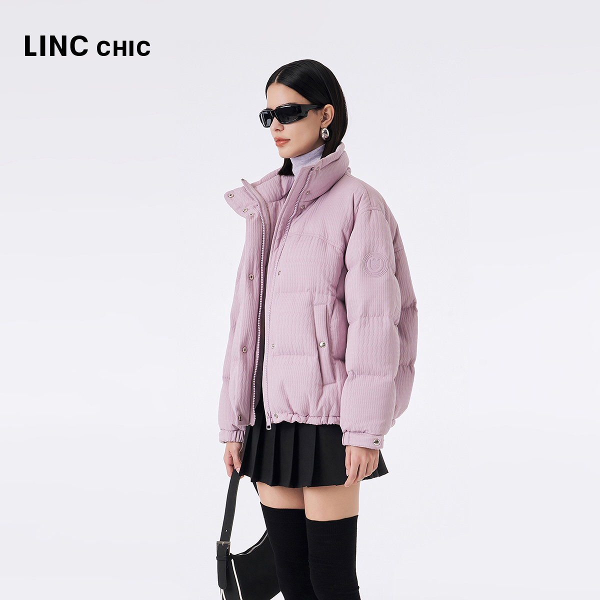 LINCCHIC金羽杰短款羽绒服女冬季2023新款都市时髦轻奢面包服1323