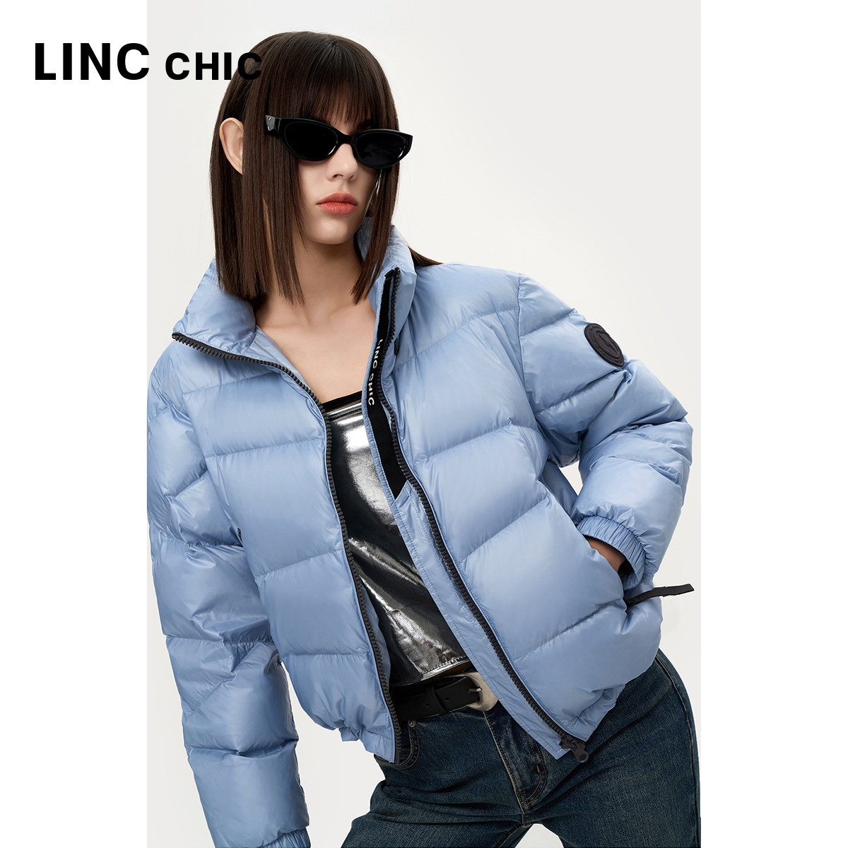 LINCCHIC金羽杰羽绒服女款冬季新款轻薄短款立领羽绒服女外套1067,淘宝优惠券,粉丝福利购,淘宝优惠卷