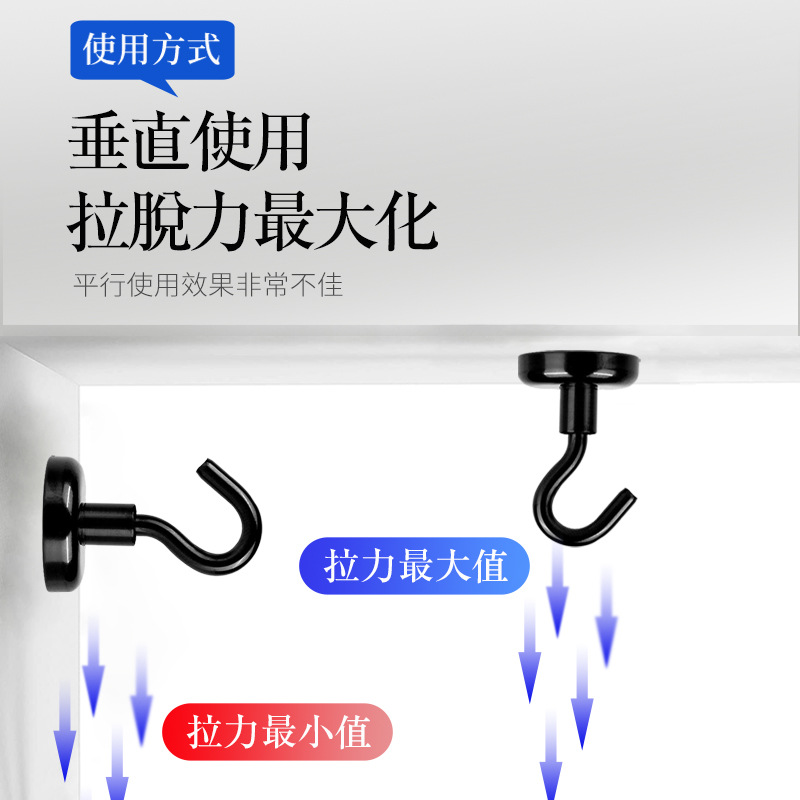 户外野营挂钩强力磁铁悬挂器露营天幕帐篷灯吊挂冰箱贴挂绳固定器 - 图0