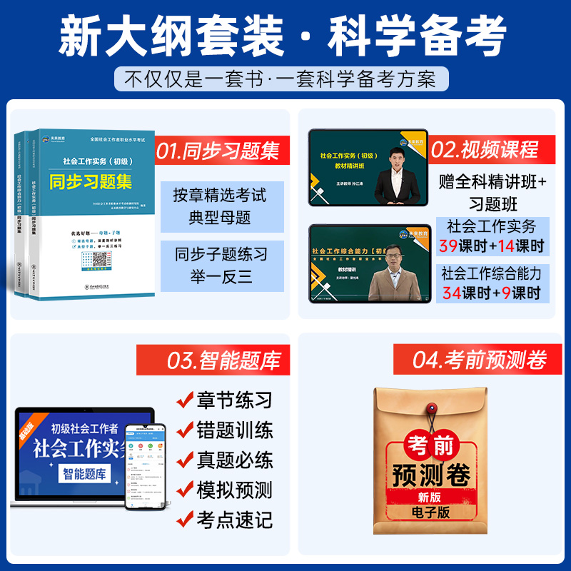 未来教育备考2024年初级社会工作者社工证考试习题集试卷含题库软件助理社会工作师可搭配考试指导教材真题试卷视频课程社区工作师 - 图0