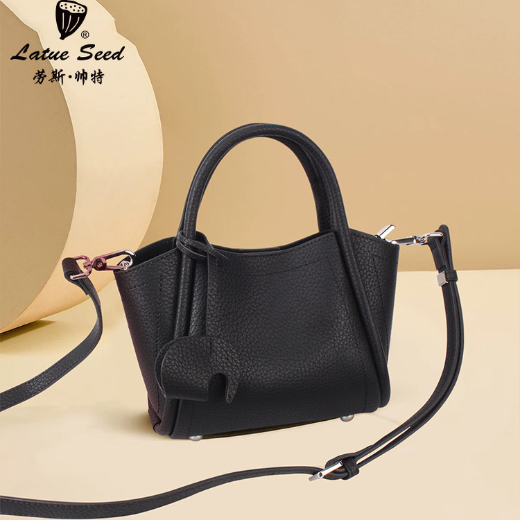 劳斯帅特牛皮菜篮子水桶包2025新款高级感小众设计单肩斜挎手提包,淘宝优惠券,粉丝福利购,淘宝优惠卷