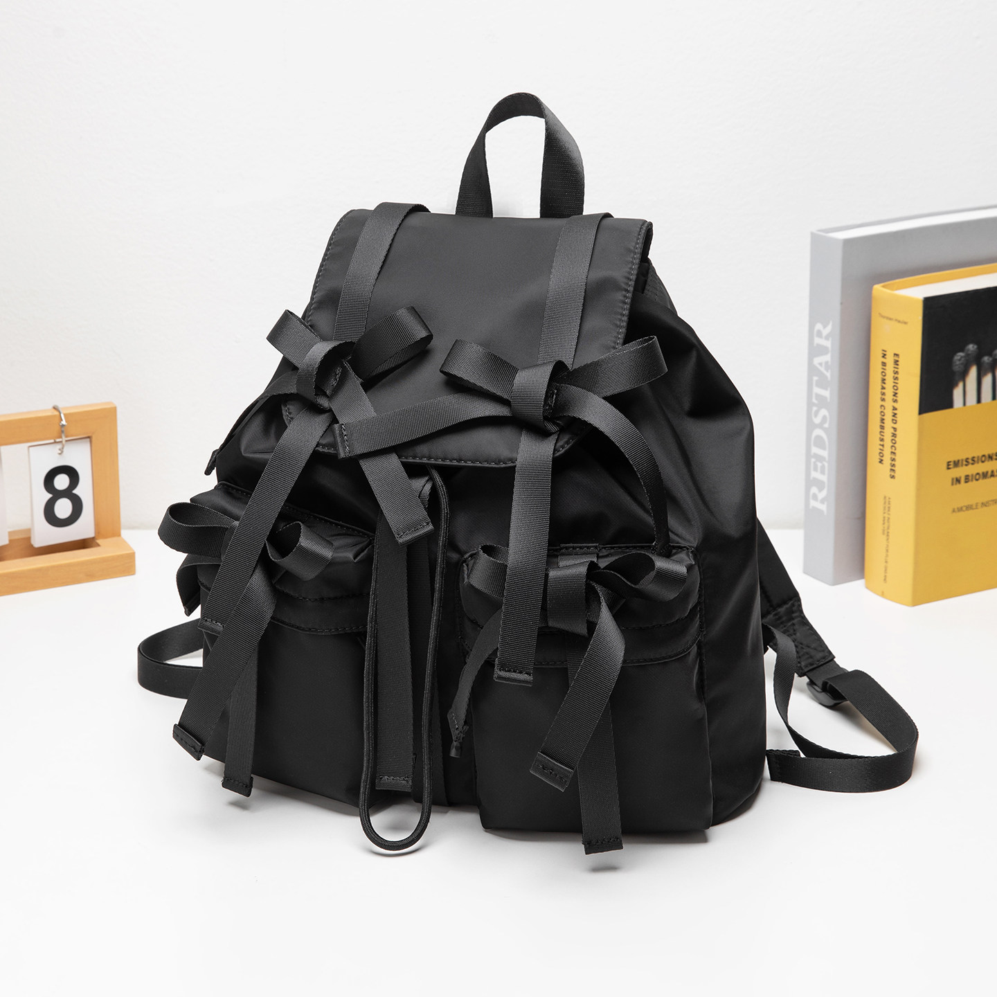 蝴蝶结双肩包女包日系小众设计感时尚背包潮流旅游包休闲学生书包,淘宝优惠券,粉丝福利购,淘宝优惠卷