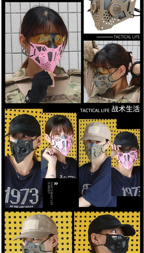 黑色帅气KN90面具赛博朋克面罩cos机械蝶形面具COSPLAY战术  骑行 - 图0