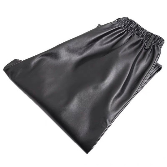 Men's waterproof autumn and winter windproof warm leather pants