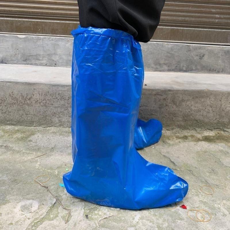 50只一次性塑料长筒靴套防水耐磨加厚鞋套下雨户外养殖畜牧蓝色,淘宝优惠券,粉丝福利购,淘宝优惠卷