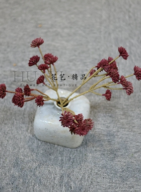 红色小花蕾丝装饰森系仿真花艺摆件多肉植物