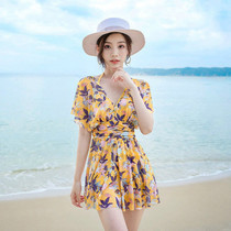 Swimsuit womens 2023 new conservative shade Slim One-piece Dress Fashion Sexy Seaside Resort Spa Swimsuit