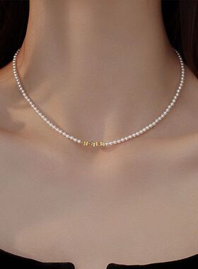 碎银子贝珠珍珠项链秋冬女百搭