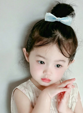 GaoXiang儿童波点蝴蝶结发圈女童扎头发发绳宝宝高弹力不伤发马尾