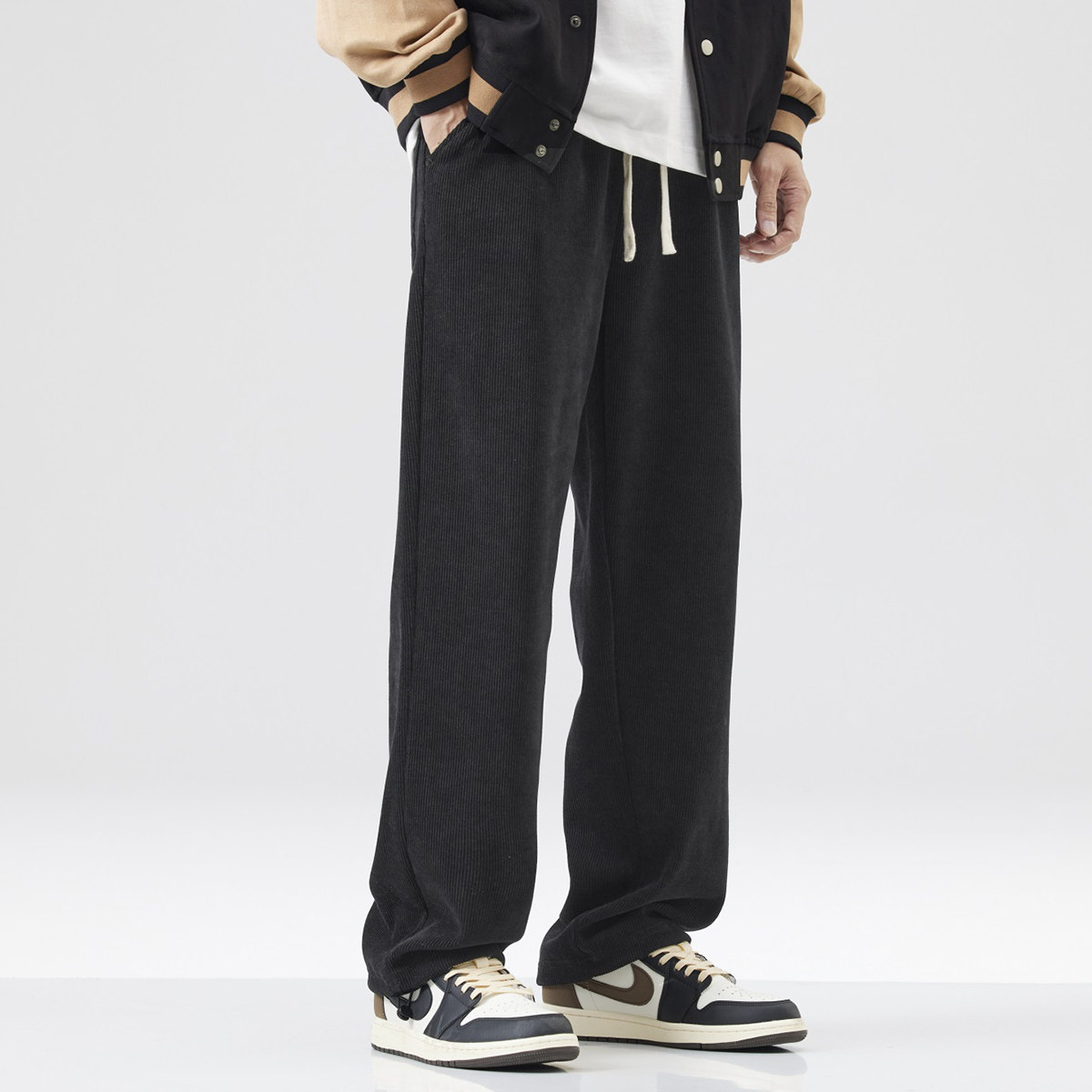 2025秋冬加绒加厚雪尼尔休闲裤男宽松直筒垂感灯芯绒保暖运动卫裤,淘宝优惠券,粉丝福利购,淘宝优惠卷