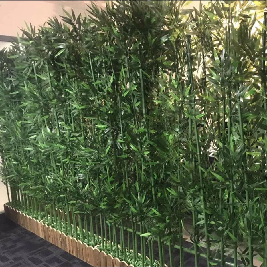 仿真竹子套装塑料假竹子室内隔断屏风绿植背景墙室外装饰仿真植物-图2