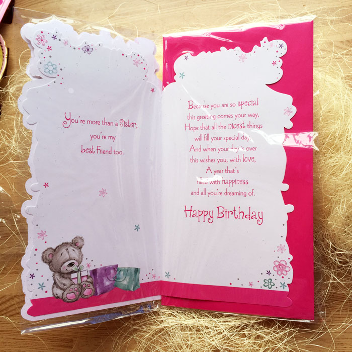 Birthday card生日贺卡手工制作賀卡立體对折ForSister生日祝福卡 - 图1