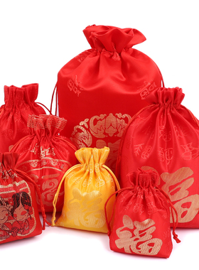 黄色新年福袋年会结婚婚庆喜袋