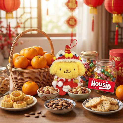 HOUSID日本布丁狗舞狮包挂件玩偶小狗钥匙扣闺蜜生日送人礼物正版 - 图0