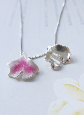 设计师原创纯银花瓣项链手工定制