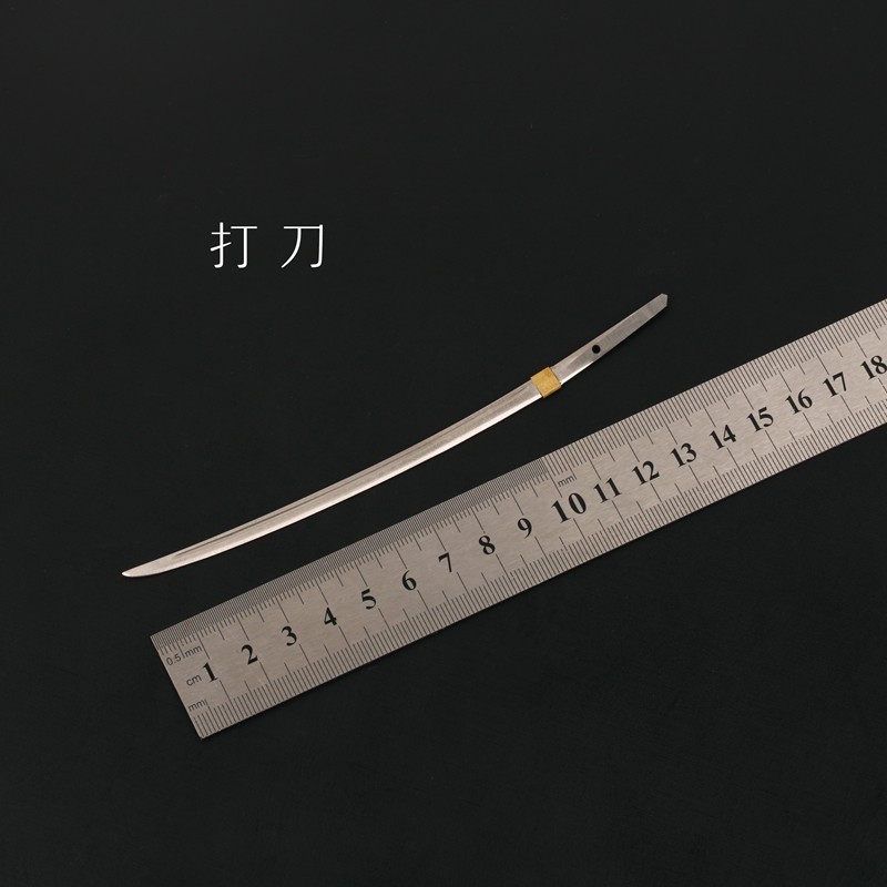 微型1比6日式武士兵器微刀短刃胁差打刀太刀VG10钢材带刀鎺未开刃_虎窝淘