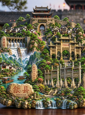 安徽黄山歙县景点金属冰箱贴磁吸