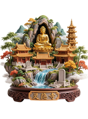 灵隐寺金属冰箱贴纪念品